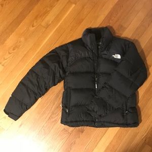 North Face womens small black puffer down jacket